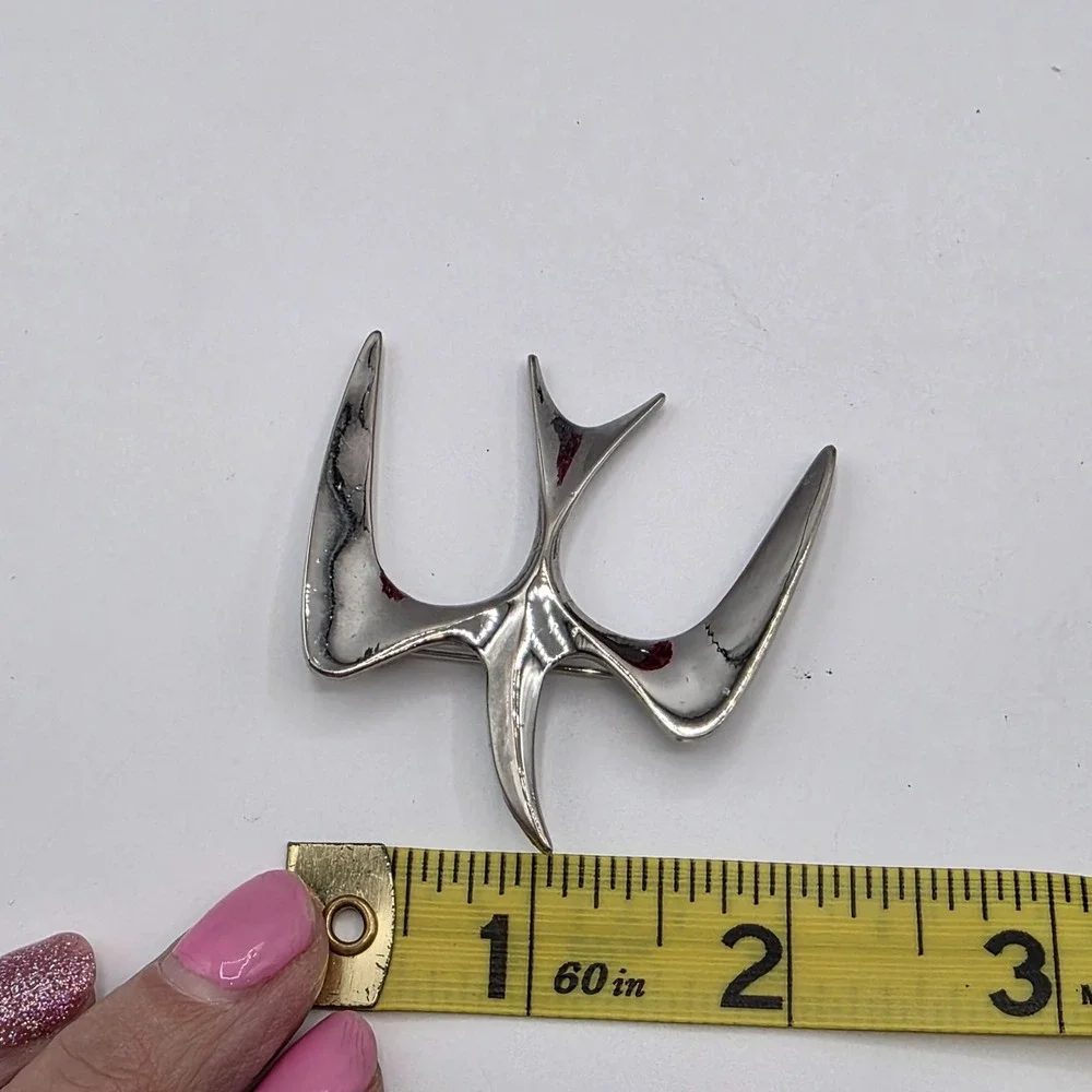 Sarah Coventry Silver Tone Mid Century Modern Abstract Bird Brooch‎ Pin